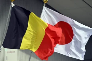 Belgian and Japanes Flags